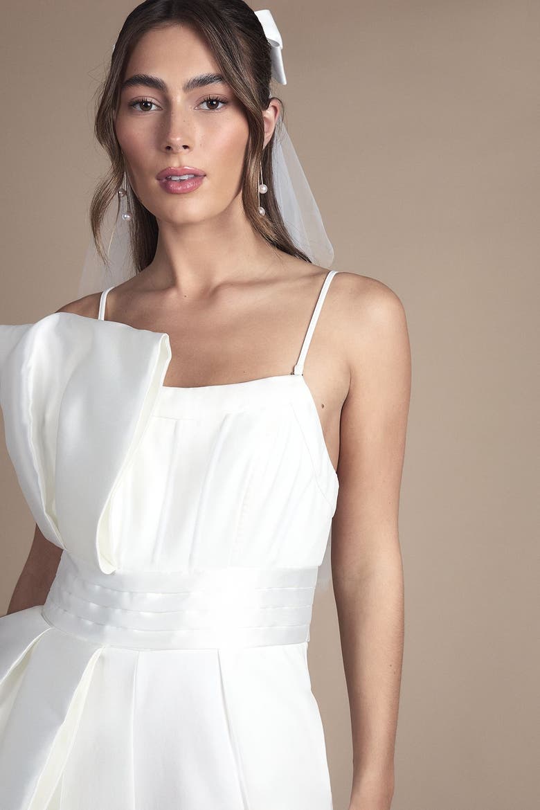 Strapless Bow Wide Leg Jumpsuit, Alternate, color, Ivory