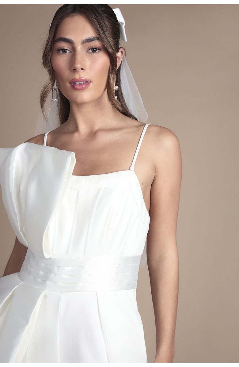 Coast Strapless Bow Wide Leg Jumpsuit, Alternate, color, Ivory