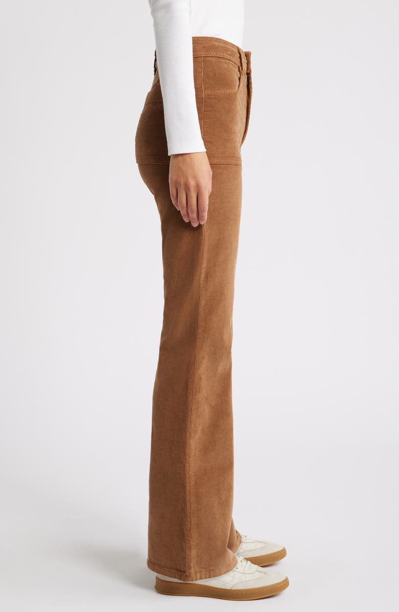 Marine Layer Bridget Flare Stretch Cotton Corduroy Pants, Alternate, color, Rust