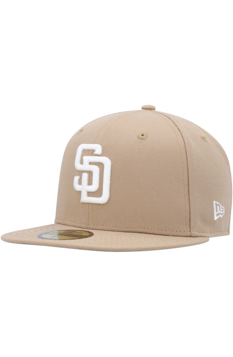 New Era Men's New Era Khaki San Diego Padres 59FIFTY Fitted Hat, Main, color, 