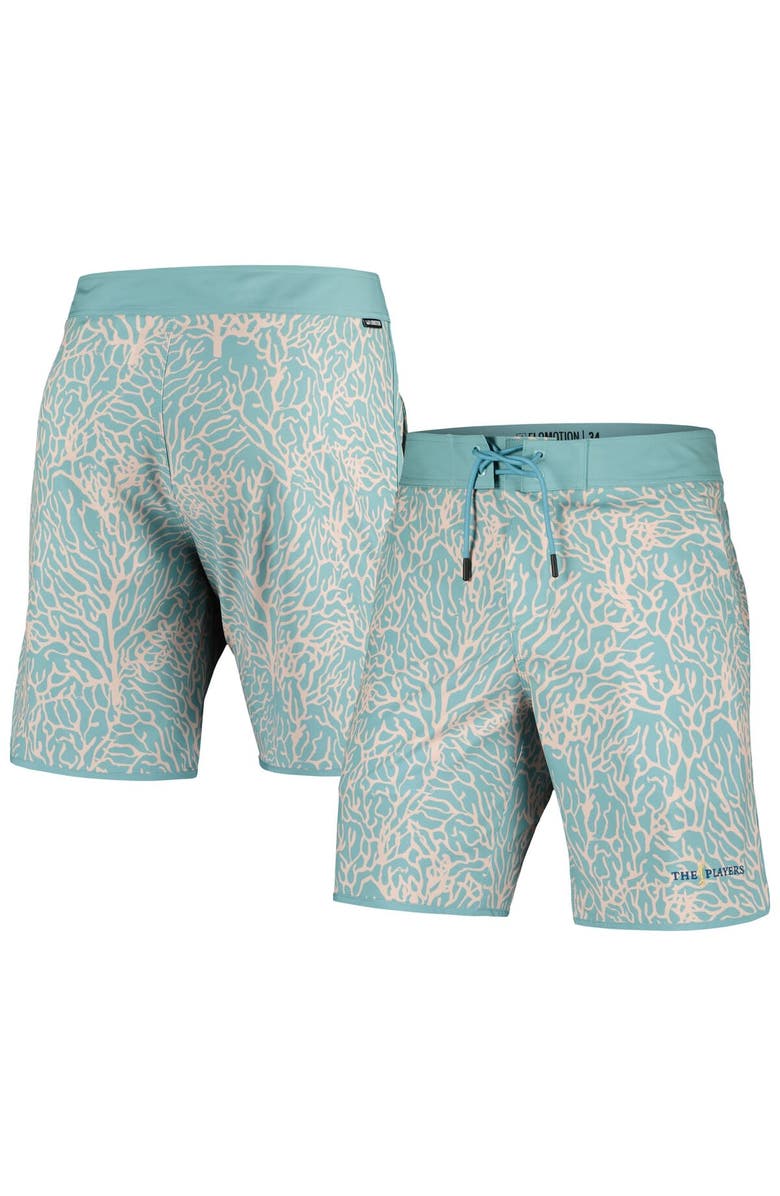 FLOMOTION Men's Flomotion Blue THE PLAYERS Coral Reef Board Shorts, Main, color, Blue