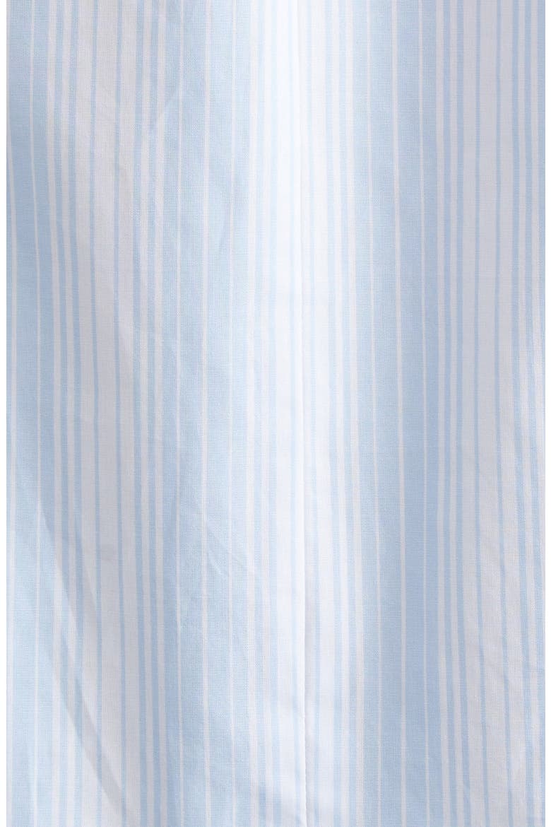 Stripe Gathered Neck Cotton Poplin Top, Alternate, color, STB21 LIGHT BLUE