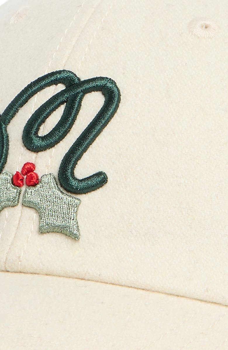 Malbon Golf Mistleflow Embroidered Adjustable Dad Baseball Cap, Alternate, color, Ivory