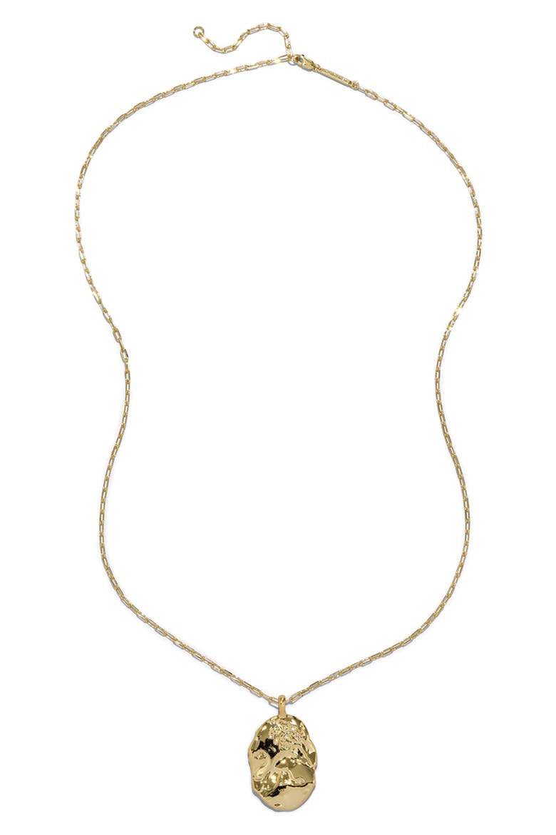 Brut 14k Gold Plated Lion Charm Pendant Necklace, Alternate, color, GOLD