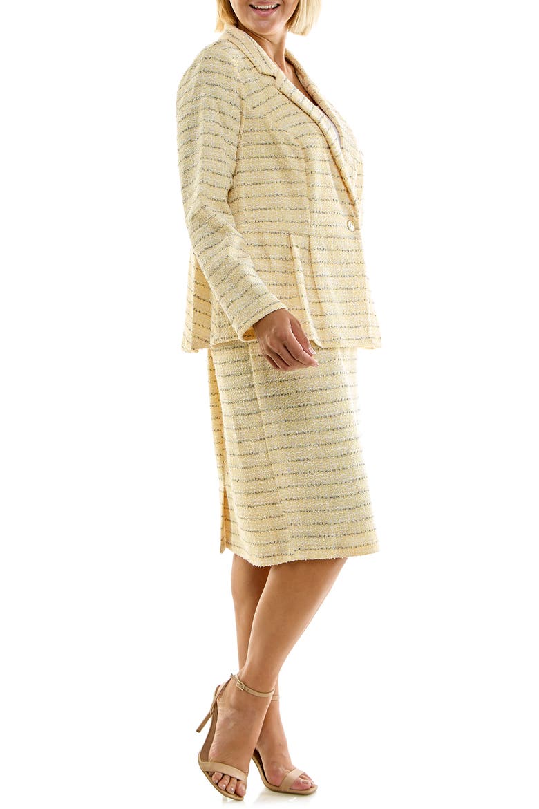 2-Piece Blazer and Pencil Skirt Set, Alternate, color, YELLOW MULTI