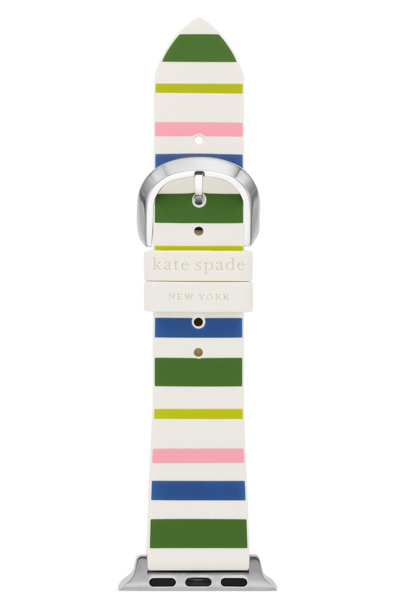 Kate Spade New York Apple Watch<sup>®</sup> or Samsung Galaxy Watch<sup>®</sup> stripe silicone watchband, Main, color,