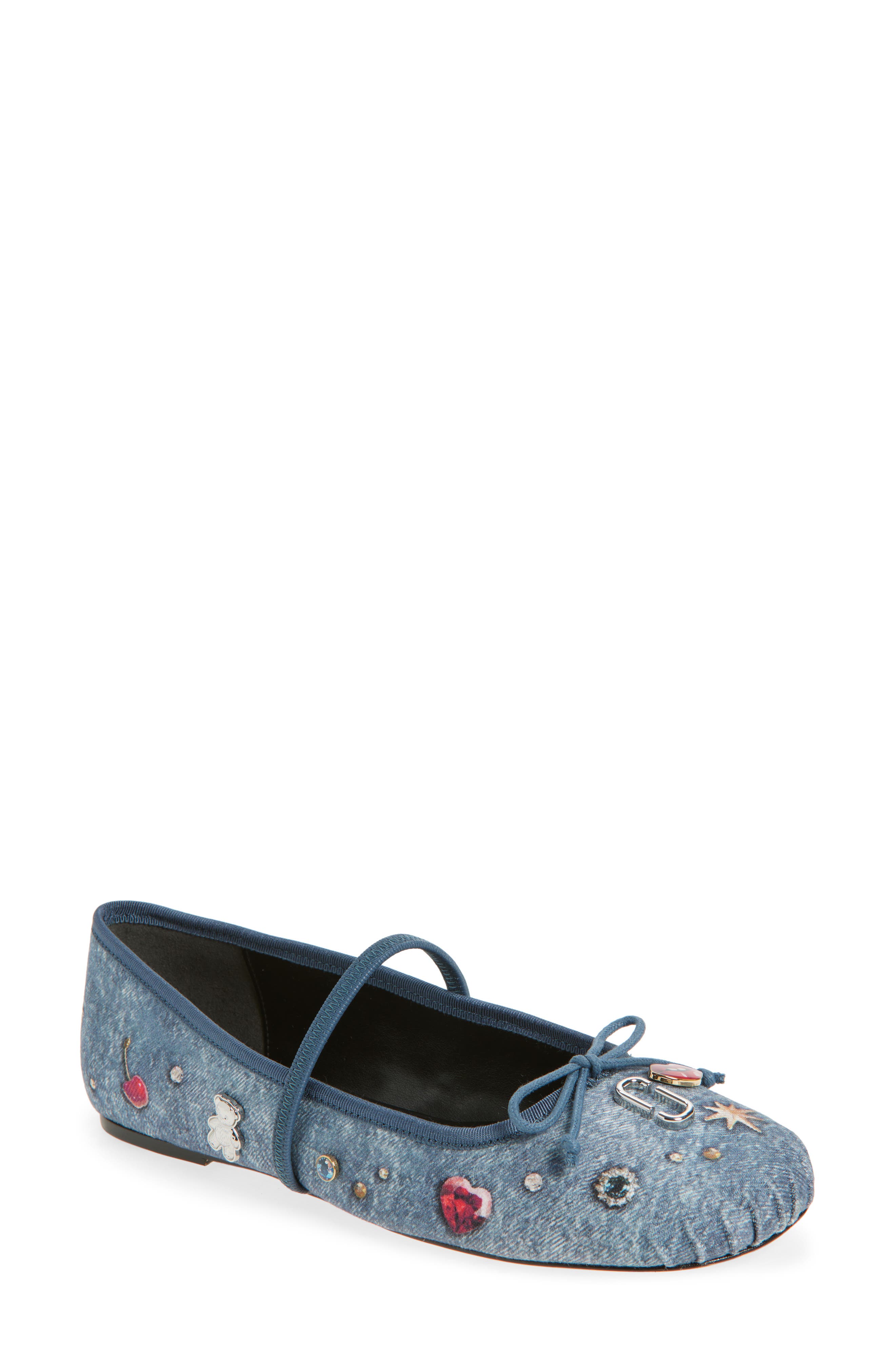 Marc Jacobs The Sabrina Ballerina Flat, Main, color, Medium Wash Multi