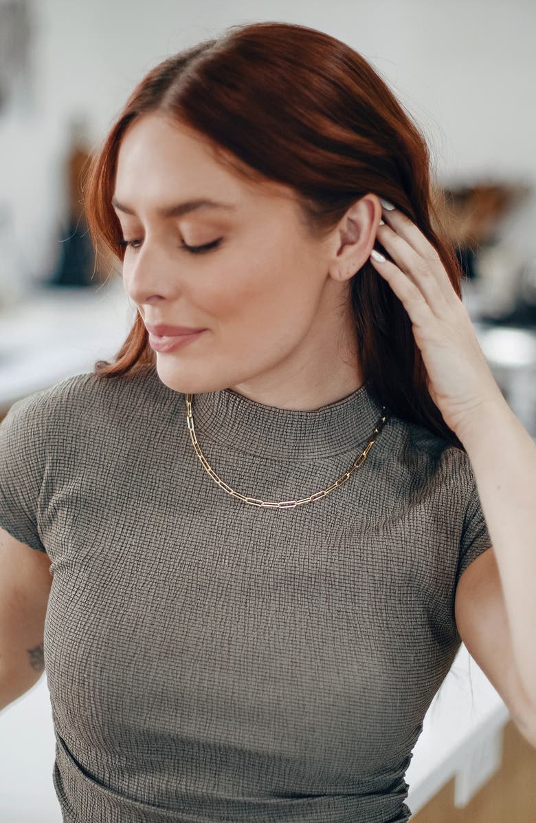 Vincero Paper Clip Chain Necklace, Alternate, color, Gold