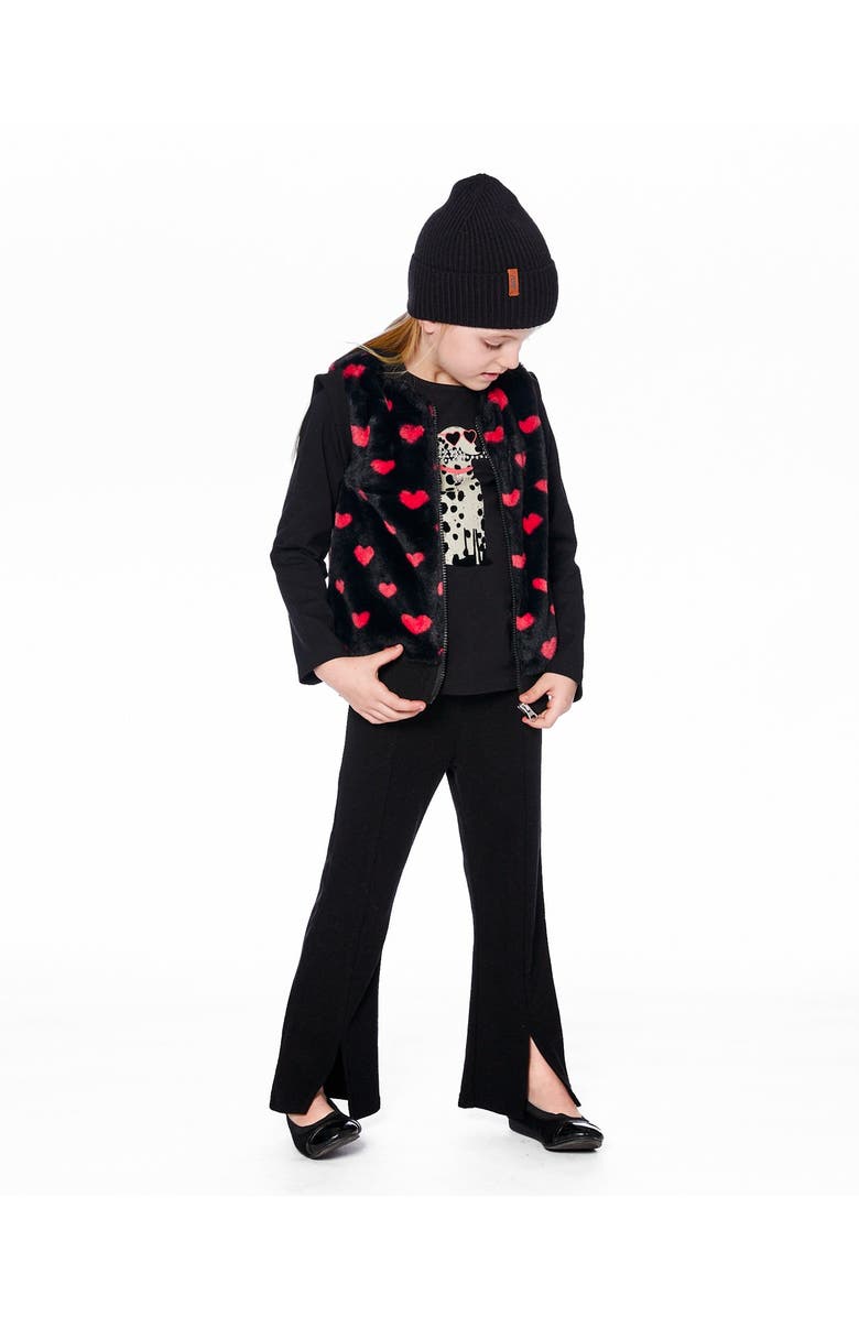 Deux par Deux Ribbed Leggings Bootleg with Slit, Main, color, Black