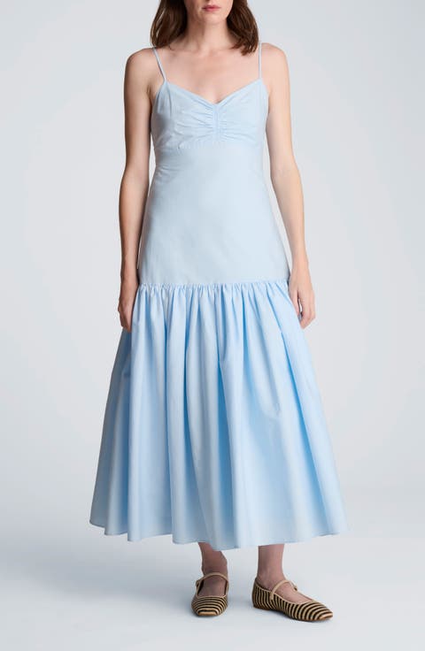 Sleeveless Bubble Flounce Maxi Dress