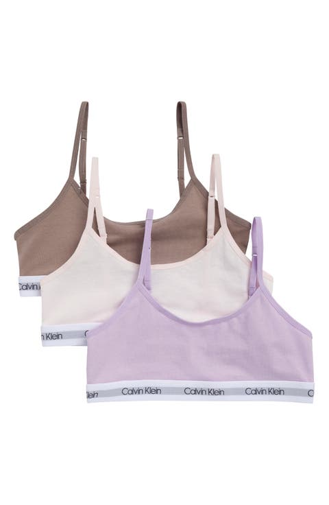 Kids' Assorted 3-Pack Stretch Cotton Bralettes (Big Kid)