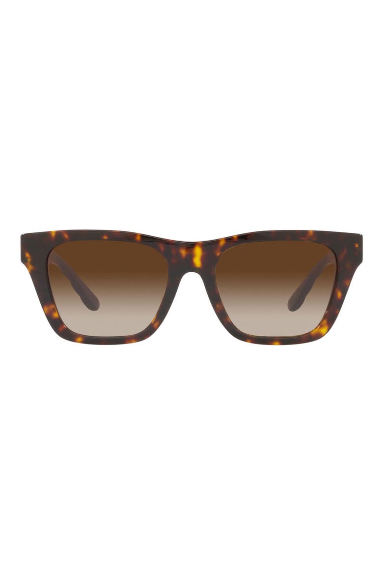 52mm Gradient Rectangular Sunglasses, Main, color, DK TORT