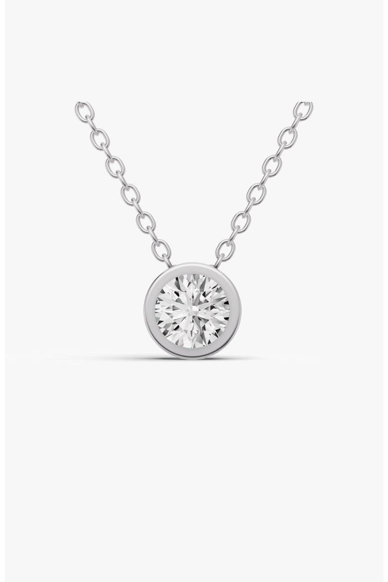 14K Gold 1.25 ct Round Bezel Pass-Thru Pendant, Main, color, White Gold