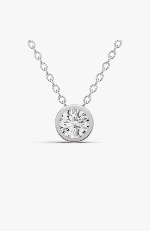 14K Gold 1.25 ct Round Bezel Pass-Thru Pendant