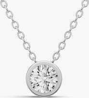 SEREIA OFFICIAL 14K Gold 1.25 ct Round Bezel Pass-Thru Pendant