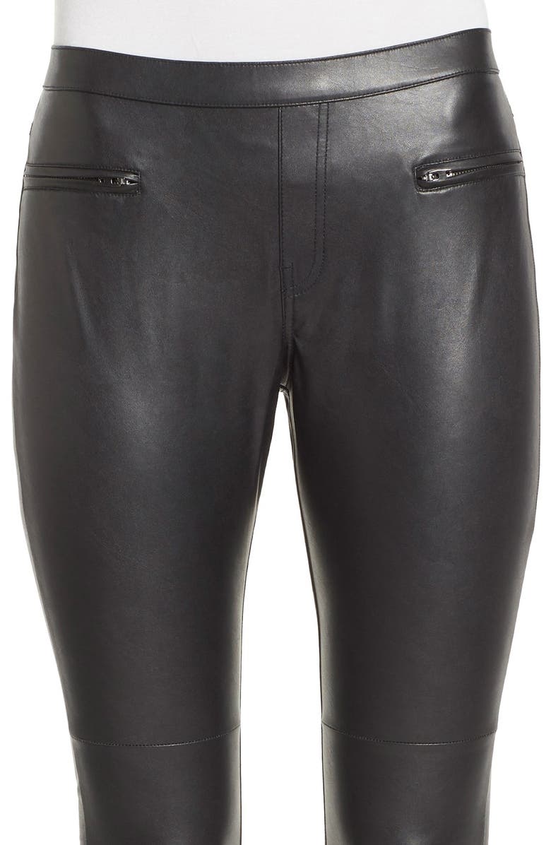Hue 'Leatherette Skimmer' Faux Leather Leggings, Alternate, color,