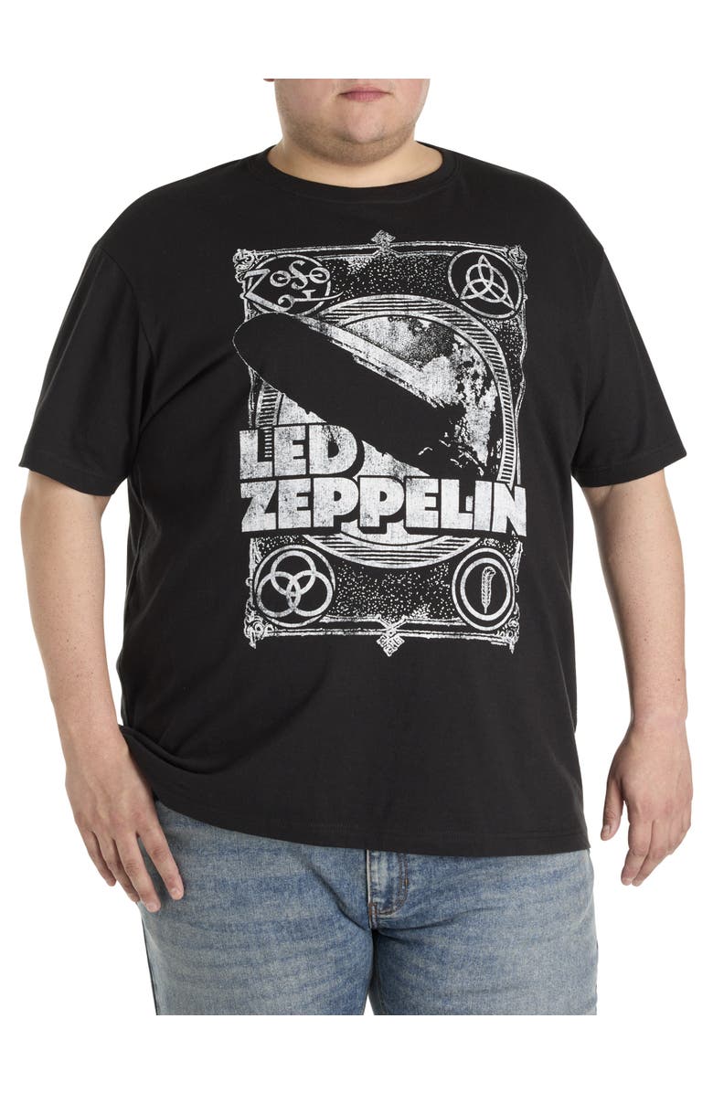 True Nation by DXL Big & Tall Led Zeppelin Graphic Tee, Main, color, Black Heather
