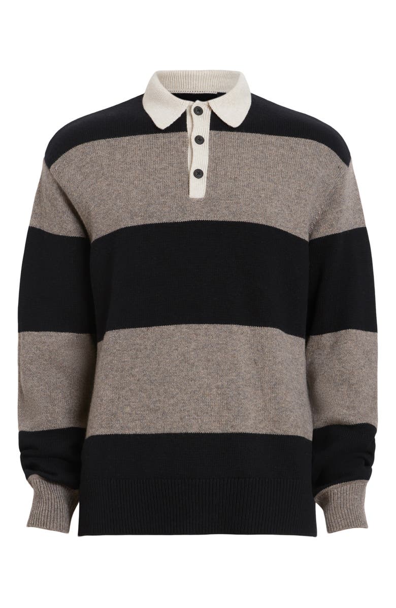 AllSaints Jax Stripe Wool & Cotton Polo Sweater, Alternate, color,