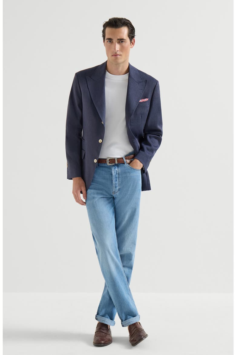 Blazer with peak lapel, Alternate, color, Denim