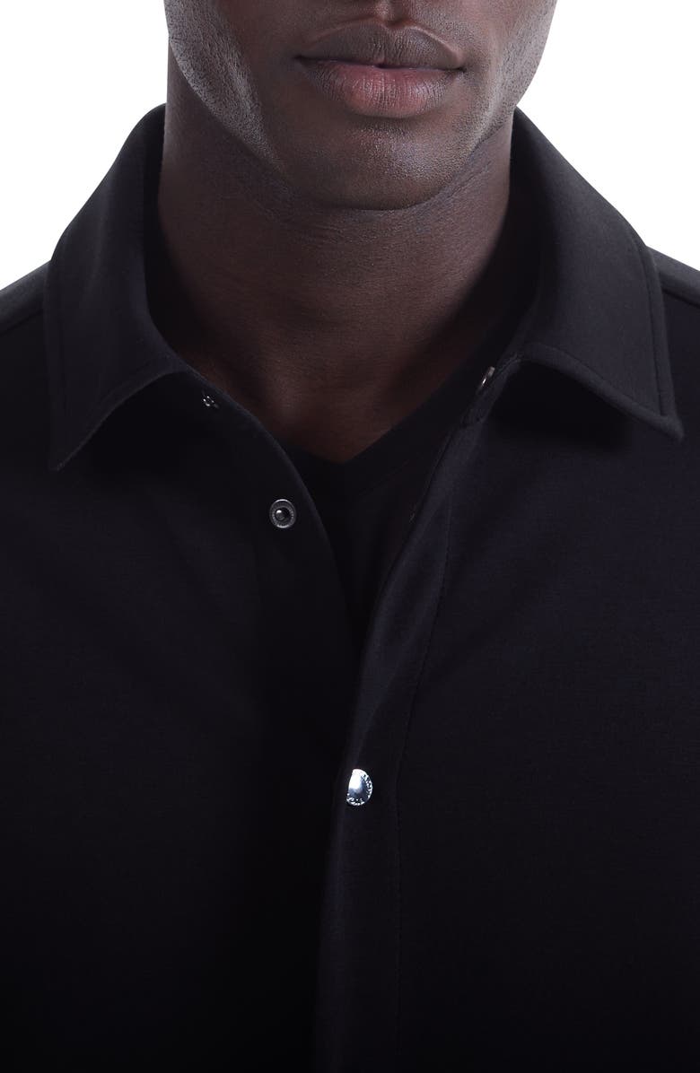 Bugatchi Soft Touch Snap-Up Shirt, Alternate, color, Black