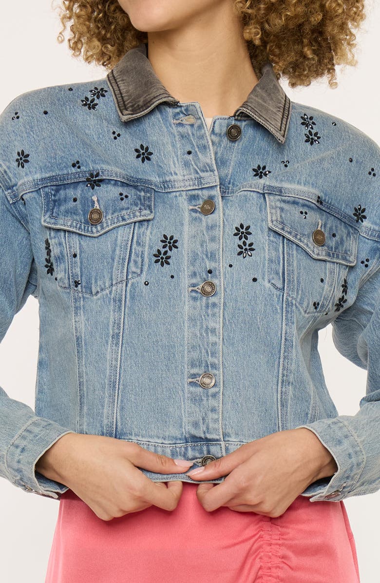 KanCan Lucca Denim Crop Jacket, Alternate, color, Medium Wash