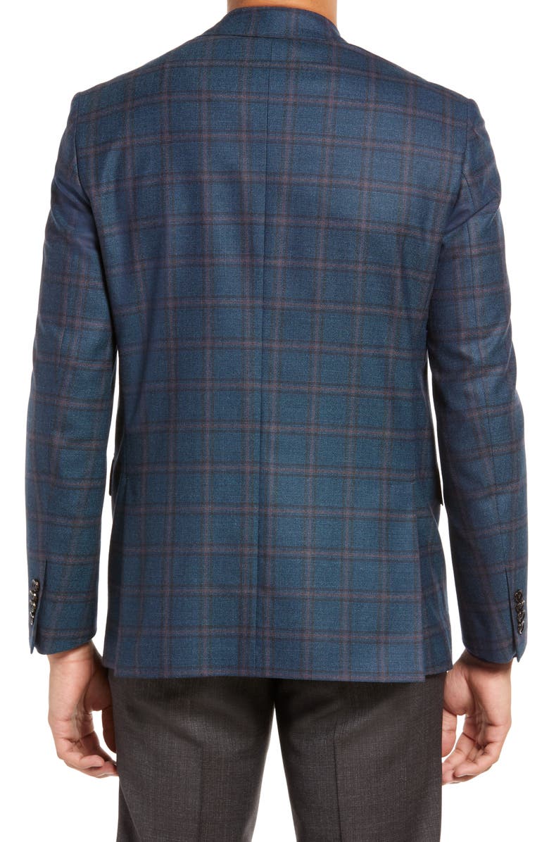 Ted Baker London Karl Slim Fit Windowpane Wool Sport Coat, Alternate, color, 