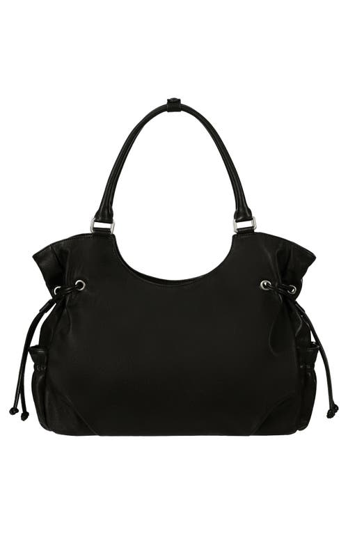 Stand Oil Breezy Faux Leather Handbag In Black