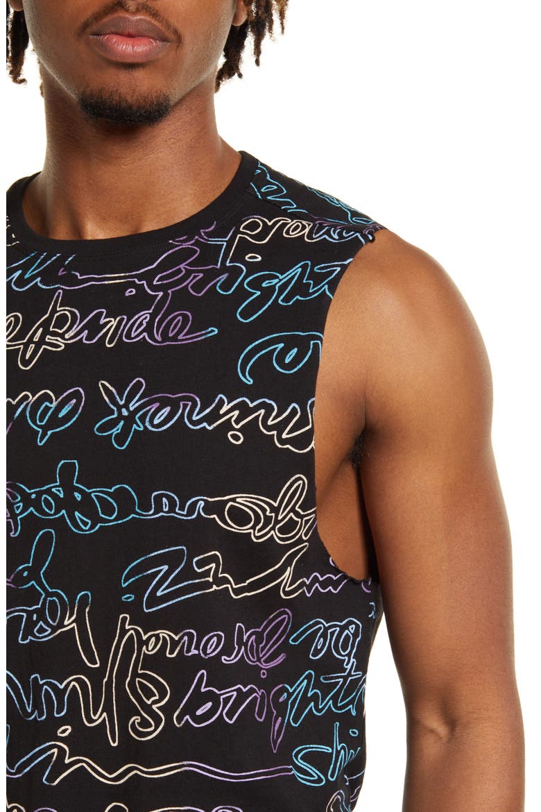 Pride Gender Inclusive Graphic Tank, Alternate, color, BLACK SHINE BRIGHT OMBRE