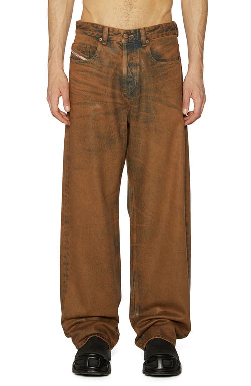 DIESEL® 2001 D-Macro Relaxed Fit Coated Jeans in Brown Denim  product
