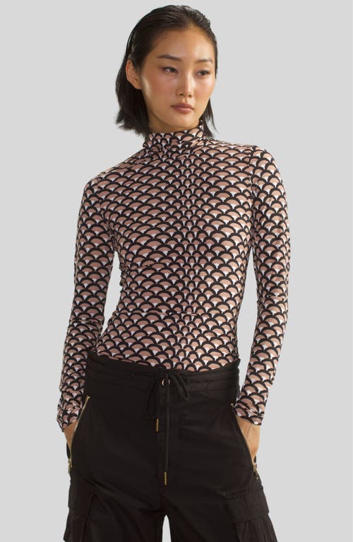 Cynthia Rowley Base Layered Top In Black/camel