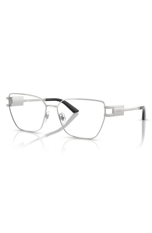 Versace 55mm Pillow Optical Glasses In Silver