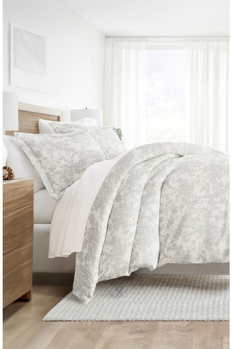 Patterned Duvet Set, Alternate, color, LIGHT GRAY