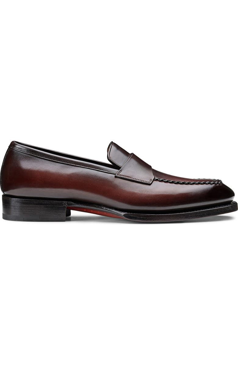 Santoni Arco Loafer, Alternate, color, Dark Brown-T60