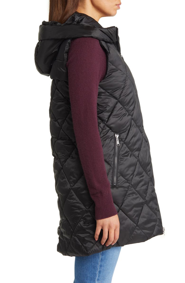 Sam Edelman Quilted Hooded Water Repellent Vest, Alternate, color, 