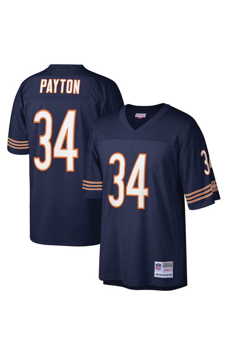 Mitchell & Ness Men's Mitchell & Ness Walter Payton Navy Chicago Bears Big & Tall 1985 Retired Player Replica Jersey, Main, color, Navy