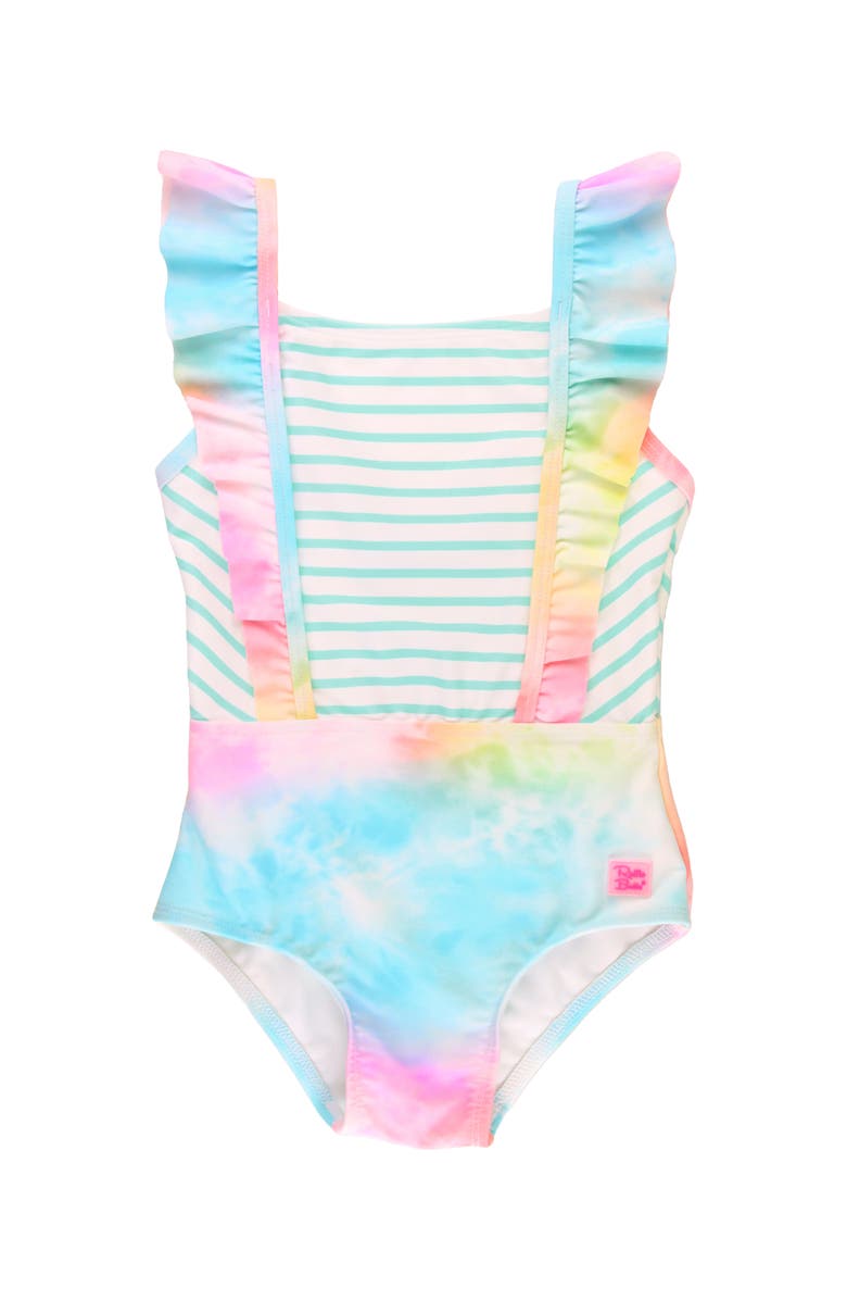 RuffleButts Girls UPF50+ Pinafore One Piece, Main, color, 