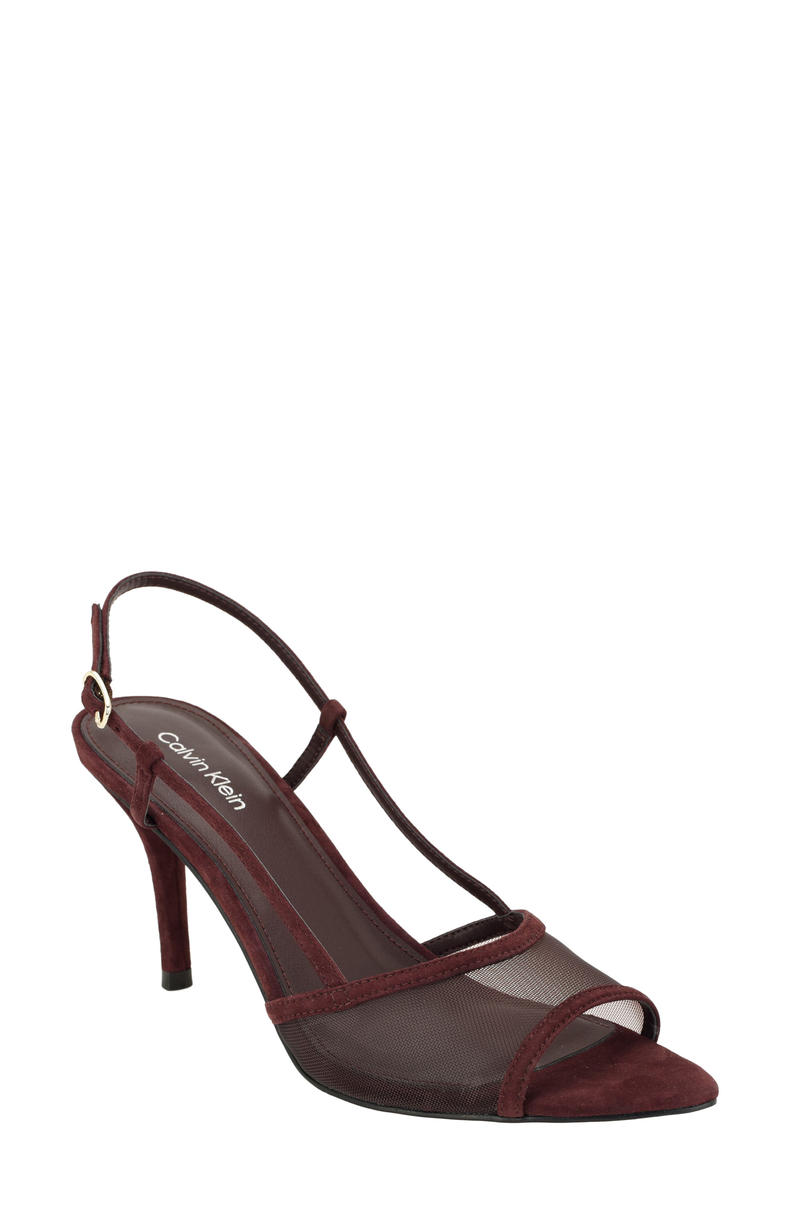 DARK RED SUEDE MESH