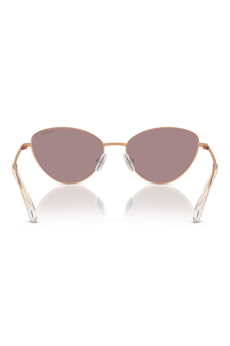 58mm Cat Eye Sunglasses, Alternate, color, ROSE GOLD
