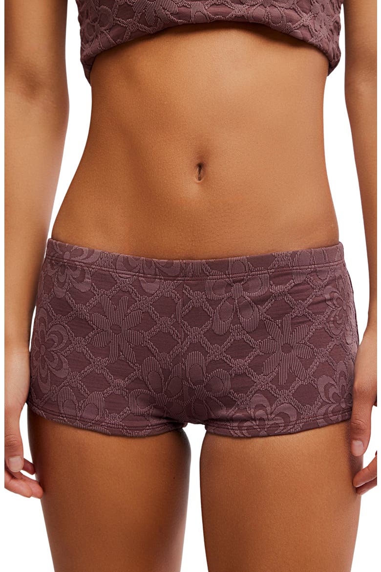 Dixie Jacquard Shortie Bikini Bottoms, Main, color, BROWNSTONE