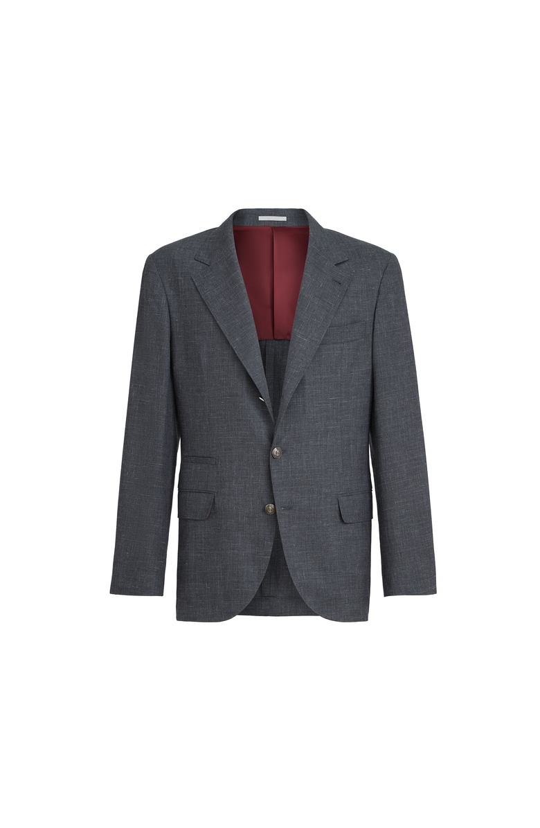 Brunello Cucinelli Blazer with metal buttons, Alternate, color, Dark Grey