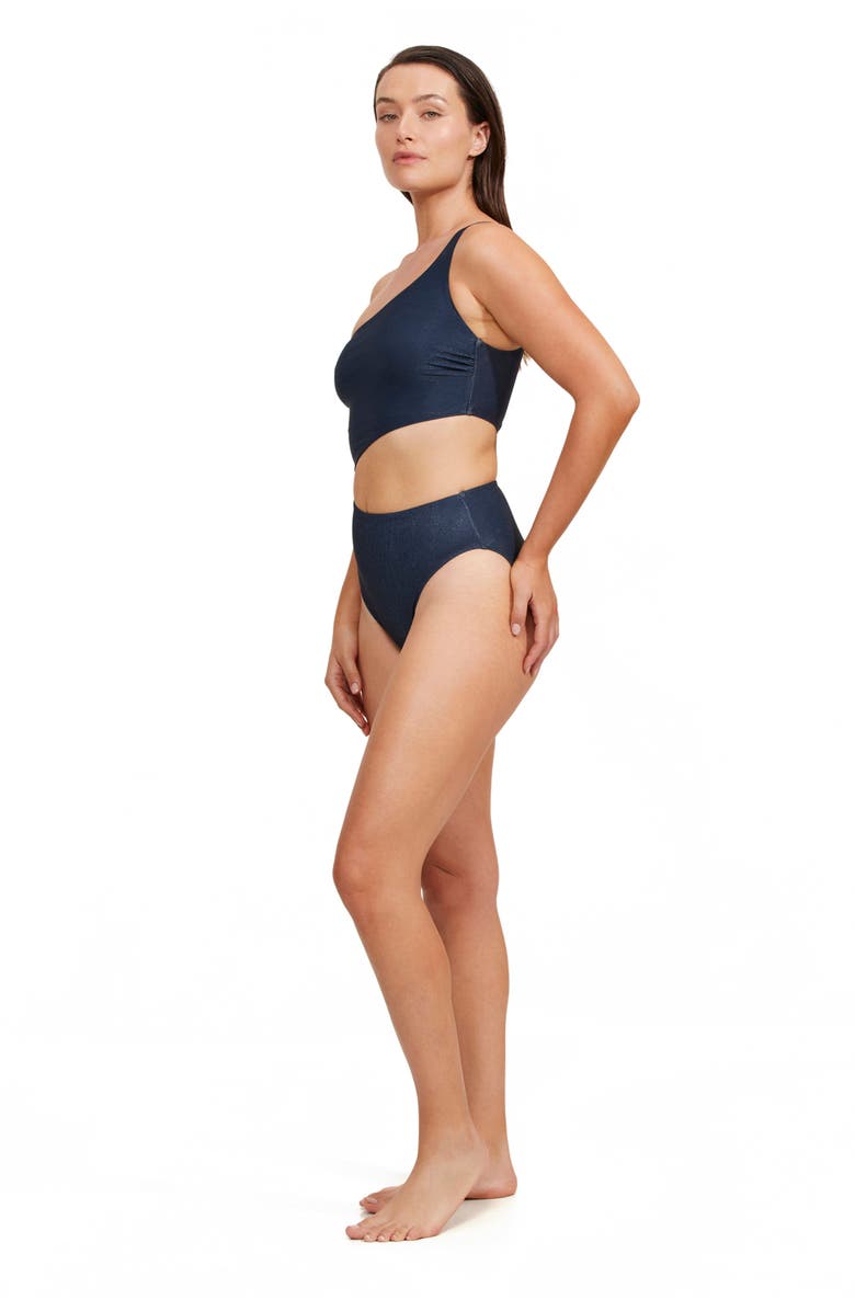 Luma Gottex High End One Shoulder Cut Out One Piece, Alternate, color, Midnight Blue