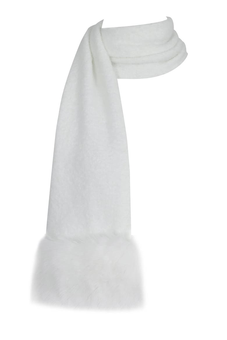 Selma Wool-Blend Ribbed Knit Scarf, Main, color, White