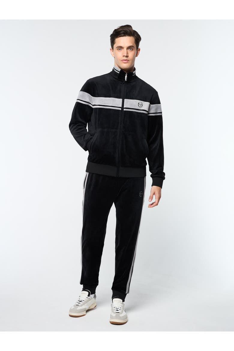 Damarindo Velour Track Jacket, Alternate, color, BLACK BEAUTY