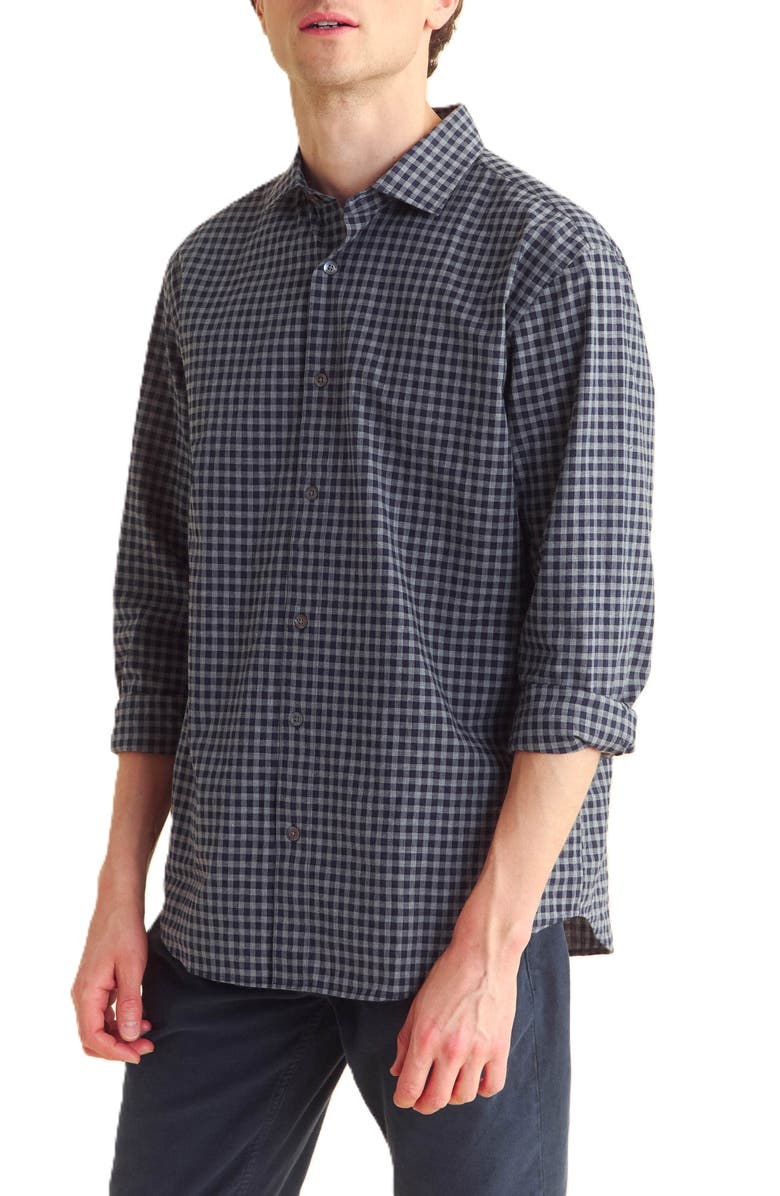 Billy Reid Tuscumbia Sport Shirt, Main, color, Navy/ Grey