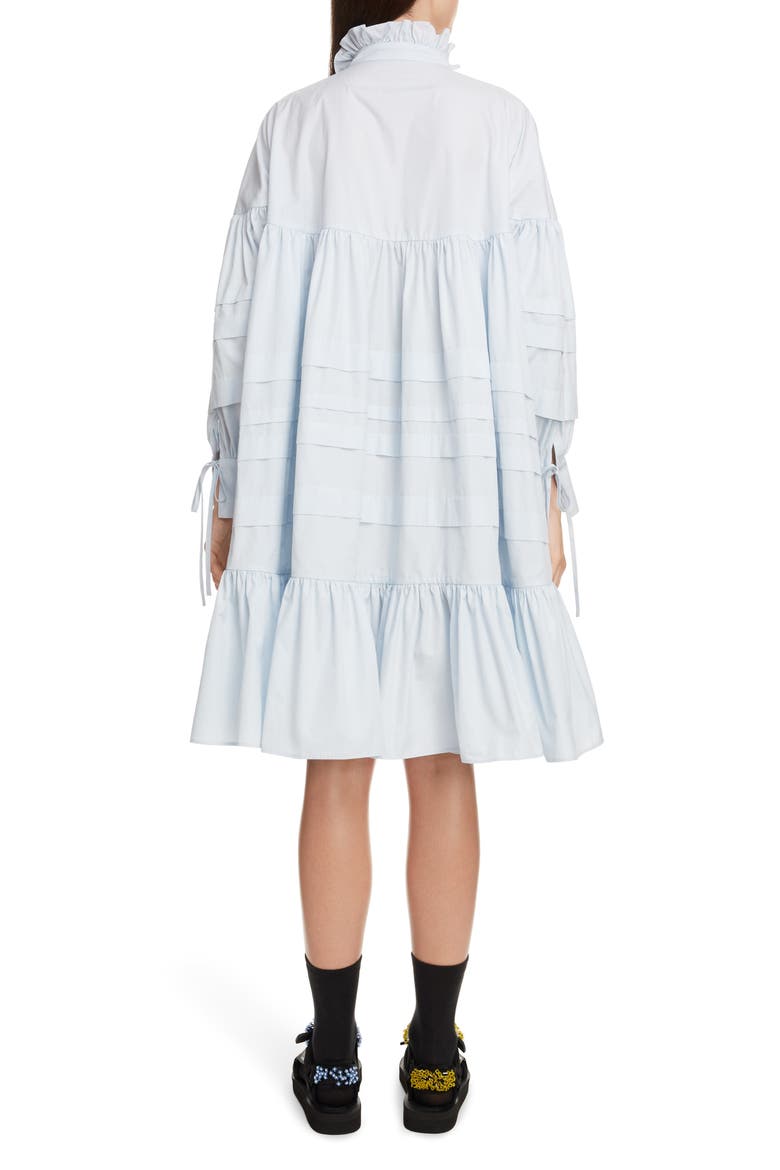 Macy Pleated Long Sleeve Shirtdress, Alternate, color, LIGHT BLUE