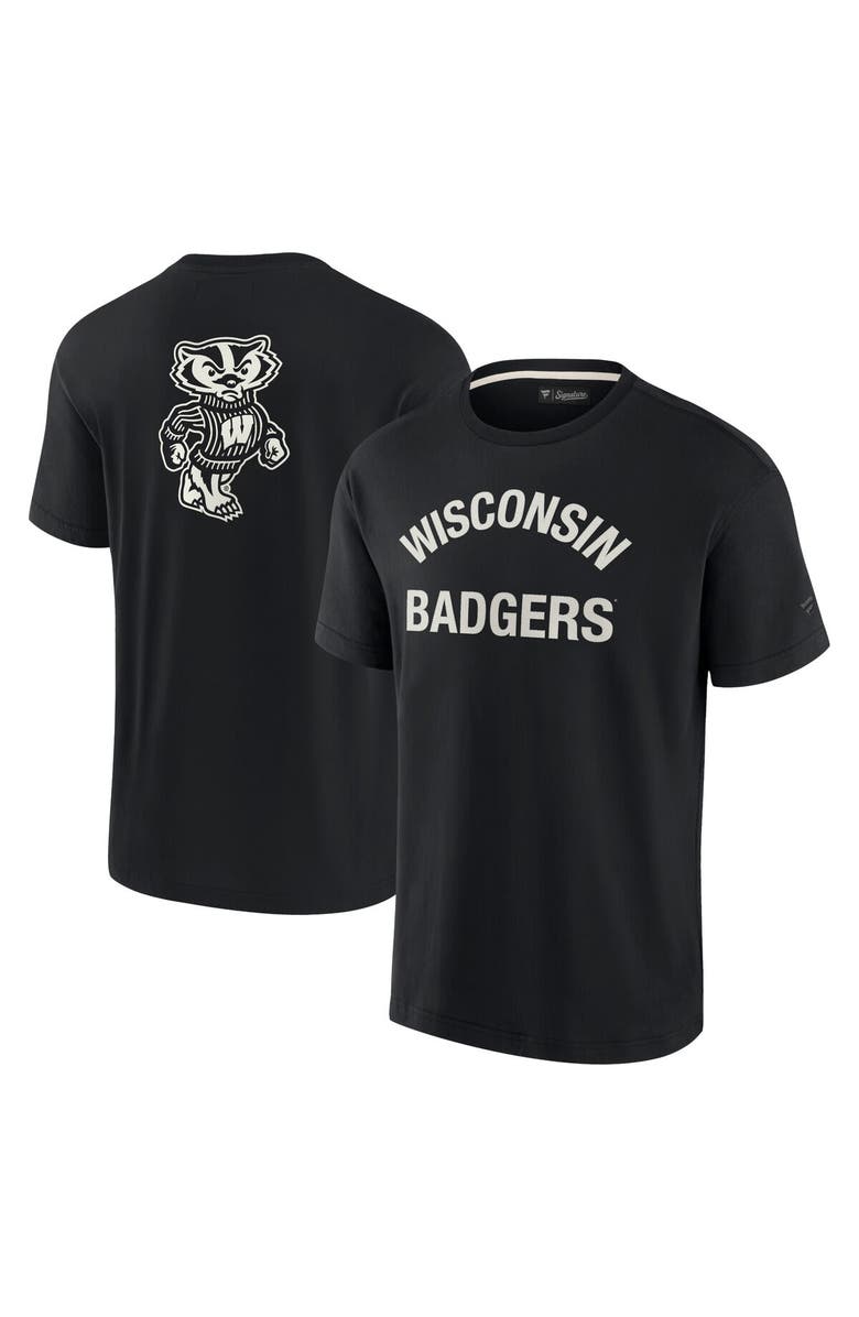 Fanatics Signature Unisex Fanatics Signature Black Wisconsin Badgers Elements Super Soft Short Sleeve T-Shirt, Main, color, Black