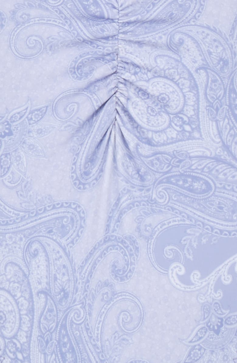 HOUSE OF CB Martinique Plunge One-Piece Swimsuit, Alternate, color, Lavender Paisley