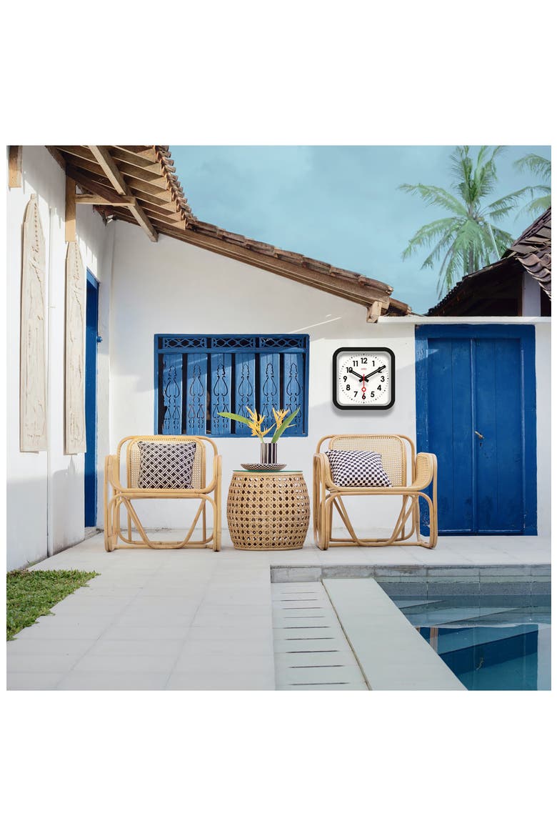 Big Railway Indoor/Outdoor Square Clock, Alternate, color, BLACK