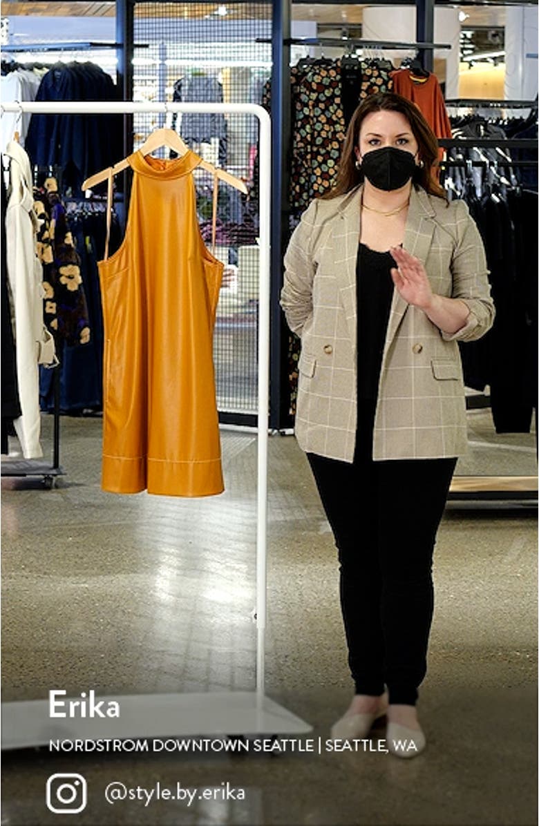 Sicily Faux Leather Halter Minidress, sales video thumbnail