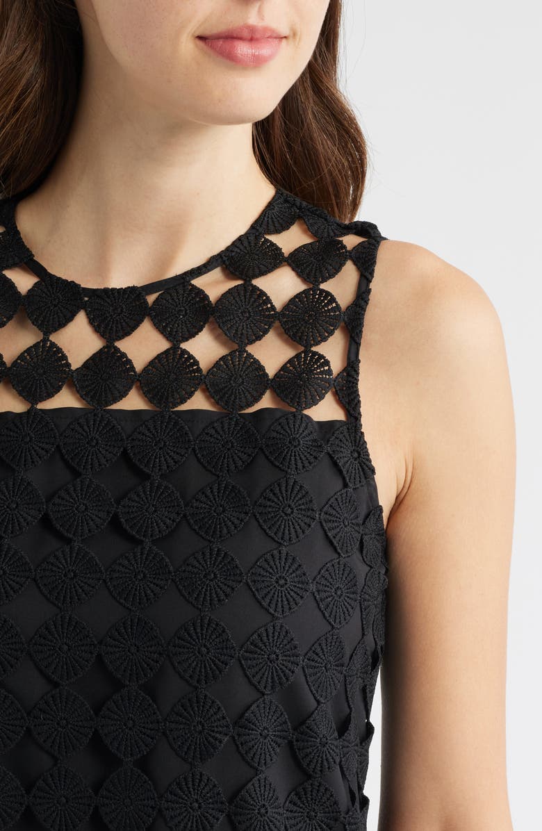 Anne Klein Fringe Embroidered Sleeveless Dress, Alternate, color, 